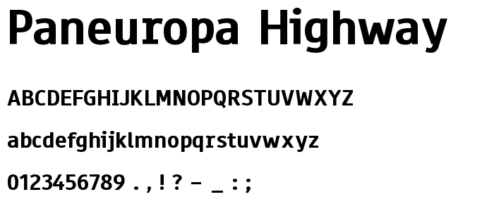 Paneuropa Highway font